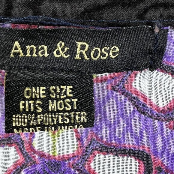 Ana & Rose OSFM Boho Purple Chiffon Tie Dye Kaftan Top Fairycore Rainbow Hippie - Picture 7 of 9